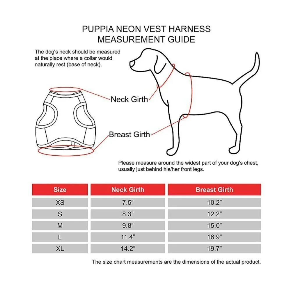 NEW Puppia Neon Soft Step-In Vest Dog Harness in Neon Pink Sz. XL